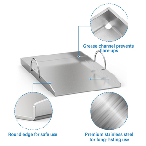 Tùy chỉnh kích thước laser logo miễn phí BBQ thép không gỉ vỉ nướng plancha nướng PAN tấm với xử lý chủ - Product Image 4