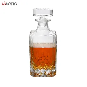In Stock 750ml Home Bar Party Clear Glass Whiskey Bottle Decanter Dispenser For For Liquor Bourbon Wine