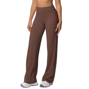 Pantalones <span class=keywords><strong>de</strong></span> yoga <span class=keywords><strong>de</strong></span> cintura alta y pierna ancha para <span class=keywords><strong>mujer</strong></span>, con control <span class=keywords><strong>de</strong></span> abdomen y efecto levanta glúteos, acampanados, para gimnasio y ropa <span class=keywords><strong>de</strong></span> descanso - Product Image 5
