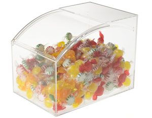 Gebogene Geschoben-in Tür 2 Gallonen Klar Lucite Acryl Lagerung Candy Bin - Product Image 1