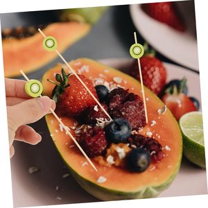 Spiedini di bambù con perline dal design divertente, a prezzi fortemente scontati, adatti ai bambini, di dimensioni compatte, a punta, per feste, eventi e catering - Product Image 5