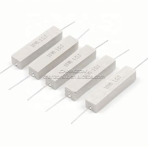Bán buôn 10 W gốm xi măng điện trở 10w4rj 10w10rj 10w15rj 10w47rj 10w470rj 10 Watt 1 5 20 40 100 1K <span class=keywords><strong>ohm</strong></span> xi măng kháng - Product Image 1