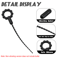 Sexbay Multi Beads Silicone Urethral Sound, options vibrantes et non vibrantes, stimulateur urétral masculin insérable de 18 cm