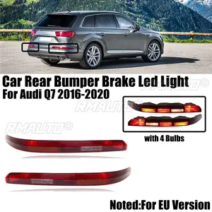 For Audi Q7 2016-2020 US/EU Version <b>Car</b> Rear Bumper LED Brake <b>Light</b> Turn Signal Stop 4 Bulbs Lower Tail Reflector Lamp - Product Image 1