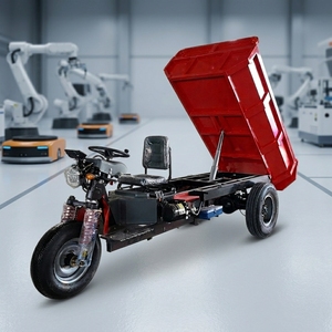 Triciclo Eléctrico <span class=keywords><strong>de</strong></span> Carga <span class=keywords><strong>de</strong></span> 3 Ruedas, Motocicleta Volquete Abierta con Elevación Hidráulica Automática para Transporte en Minas - Product Image 1