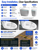 Toilette carrée intelligente avec bidet intégré, drainage en S, chasse automatique, siège chauffant, céramique, pour usage domestique et hôtelier, OEM/ODM