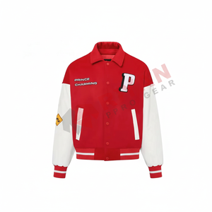 Veste d'université à manches en cuir de laine pour hommes uniforme d'usine corps en laine personnalisé de haute qualité - Product Image 1