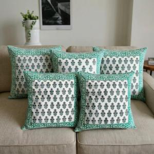 Juego de Fundas de Cojín con Estampado Buti Verde, Fundas de Almohada de Algodón, Fundas Decorativas para Cojines de Sofá, Decoración del Hogar - Product Image 3