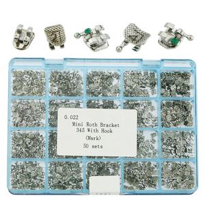 Yahong 50set/1000 pezzi 0.022 materiali ortodontici staffe per bretelle dentali Roth 345 gancio <span class=keywords><strong>Laser</strong></span> Mark - Product Image 2