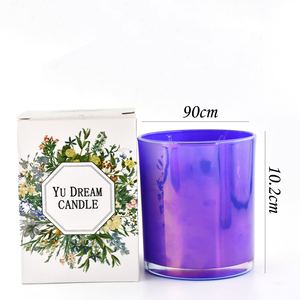 Bán Buôn Óng Ánh Glass Candle Container 12Oz Rỗng Glass Chum Đối Với Nến Làm - Product Image 3