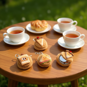 Portamonete con Specchio Serie Afternoon Tea 9Cm con Portachiavi - Product Image 3
