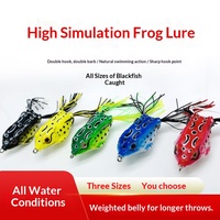 Leurre grenouille en acier inoxydable 5g/8.5g/12.5g avec double hameçons, flottant à pointe relevée, pour Blackfish et Black