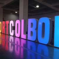Kexian personalizado grande 3D letras al aire libre de pie solo signo RGB gigante iluminar carta para Decoración