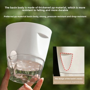<span class=keywords><strong>Macetas</strong></span> de Plástico Minimalistas Transpirables y Autoirrigables con Depósito de Agua Transparente para Uso en Interiores del Hogar - Product Image 3
