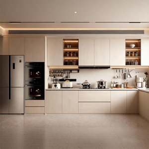 Armoire de <span class=keywords><strong>cuisine</strong></span> <span class=keywords><strong>moderne</strong></span> Balom, <span class=keywords><strong>design</strong></span> en bois massif, cuisines intégrées, armoire de <span class=keywords><strong>cuisine</strong></span> comprenant robinet, dosseret, accessoires - Product Image 1
