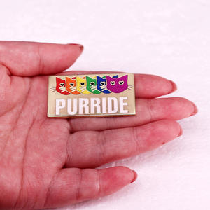 Bros kepala kucing berwarna-warni kustom, hadiah bisnis promosi perusahaan Logo souvenir lencana yang menyenangkan - Product Image 2