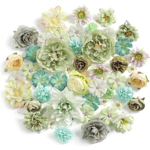 Fantaisie bricolage conception mixte tête de fleur artificielle gâteau accessoires matériel Pack thème fête d'anniversaire gâteau décoration fournitures - Product Image 5