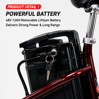 Triciclo Eléctrico de 20 Pulgadas para Adultos, Triciclo Eléctrico de Carga de 48V, Bicicleta Eléctrica de Tres Ruedas con Canasta Trasera Grande, OEM