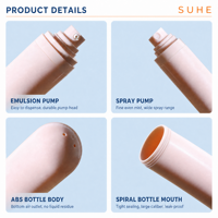 Flacon de parfum portable rechargeable sans air en plastique de 30 ml, forme unique, avec logo personnalisé, emballage de flacon pulvérisateur inversé