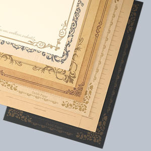 Papel de cartas estilo vintage Kraft, 8 hojas, estilo diario, papel para caligrafía, varios colores y diseños - Product Image 4