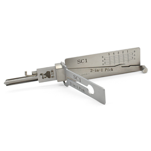 Herramienta Lishi 2 en 1 SC1 (5 pines) para cerraduras Schlage, herramienta de cerrajería para cerraduras de puertas domésticas y cerraduras civiles. - Product Image 3