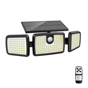 ไฟสวนโซลาร์เซลล์ AuSilver ความสว่างสูง IP67 LED 3 หัว พร้อมรีโมทคอนโทรล แสงสีขาว 6500K แผงโซลาร์เซลล์แบบโมโนไซร์ ติดผนัง - Product Image 1