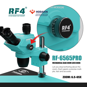 Microscopio Stereoscopico Trinoculare RF4 RF-6565PRO 6.5-65X ZOOM, Base Grande Antipolvere, per Riparazione Cellulari, Formazione e Aggiornamento - Product Image 6