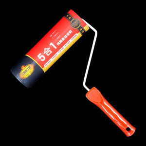 Brosse à rouleau en laine blanche pure de 9 pouces de haute qualité, équipée d'un nouveau type de manche en plastique PP qui peut être personnalisé en couleur - Product Image 3