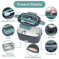 Individuelles Logo 220V/110V Outdoor Tragbare Auslaufsichere Erhitzbare Spülmaschinenfeste Große Kapazität Plastik Bento Lunchbox