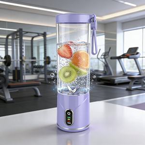 Blender sans fil rechargeable par USB, compatible voiture, robuste, sans BPA, étanche, 2000 mAh, un bouton, 550 ml, 6 lames en acier inoxydable SUS304 - Product Image 1