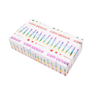 Personalized Branded Logo Custom 80g Luxury Gift Foil Stamping <b>Birthday</b> Wrap <b>Paper</b> Roll for Packaging <b>Wrapping</b> <b>Paper</b> - Product Image 1