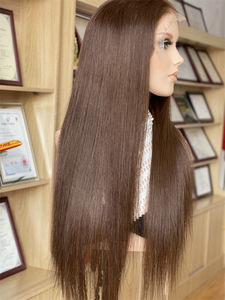 Peluca con malla frontal de pelo europeo largo y recto, diseño de lujo SHY, encaje transparente con línea de cabello prearrancada para mujer - Product Image 4