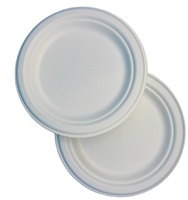 Assiette ronde écologique de 7 pouces en bagasse de canne à sucre biodégradable pour servir des aliments chauds et froids