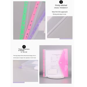Customized A4 Transparent 11 Holes Binder <b>File</b> <b>Folder</b> Waterproof Button Document for Office Pocket <b>Folder</b> Envelope <b>Folder</b> - Product Image 4