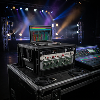 Flight case portable 2U, 3U, 4U, 6U pour rack audio avec support pour ordinateur portable intégré, antichoc, pour studio et transport d'interface audio