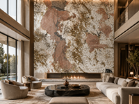 Dalle de quartzite rose Patagonia polie pour comptoir de salle de bain, bar incurvé, niche de douche, plateau de coiffeuse, étagère en pierre