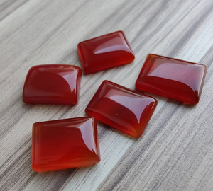 Ónix Rojo Natural en Forma Rectangular de 12x16 mm, Cabujón de Piedra Preciosa con Reverso Plano, Adecuado para Anillos, Collares, Fabricación de Joyas, Pulseras - Product Image 2