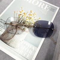 Lunettes Photochromiques Rondes et Carrées en Métal Doré et Argenté, Sans Monture, Verres Photogray Antireflet 2026 pour Femme