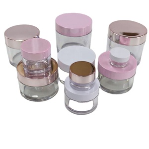 Bao Bì Mỹ Phẩm Custom Logo Rõ Ràng Trống Rỗng 1Oz 2Oz 4Oz 3 Oz 8Oz 15G 30G Hộp Đựng Mỹ Phẩm Bằng Nhựa Với Nắp Màu Hồng Vàng - Product Image 1