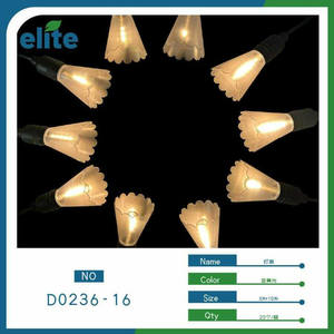 Guirlande décorative intérieure/extérieure évaluée IP65 avec ampoules en PVC en forme de fleur pour jardin et hôtel - Product Image 1