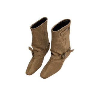 Bottes Martin pour femmes de haute qualité en gros, bottes de chevalier pour l'automne <span class=keywords><strong>et</strong></span> l'hiver, boucle de ceinture personnalisée, tête carrée - Product Image 6
