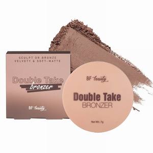 Bột ép Bronzer bảng màu tùy chỉnh khuôn mặt Bronzer <span class=keywords><strong>highlighters</strong></span> ép bột đôi có nhung mềm mờ Bronzer - Product Image 1