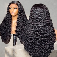 Perruque Loose Deep Wave 40 pouces, densité 250%, avec frontal en dentelle HD 13x6, cheveux humains vierges brésiliens, sans colle, pour femmes noires