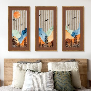 Natural Landscape Mountain <b>Wall</b> Art Wooden <b>Frame</b> Bohemian Home Decor Hanging Plaque - Product Image 2