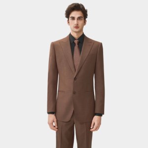 Traje de Dos Piezas para <span class=keywords><strong>Hombre</strong></span>, Estilo Italiano, Color Marrón, Cierre de un Botón, Solapa, Elástico y Cómodo para el Trabajo - Product Image 3