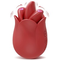 Vibrator mit 10 Geschwindigkeiten, Stoßfunktion, Einziehbarer Zunge, Lecken, Klopfen, Brustwarzen-Saugen, Klitoris-Stimulation für Paare