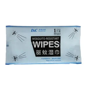 FSC GMPC CE BSCI BIODEGRADABLE Single Wet Wipes Insect And Mosquito Repellant Anti Mosquito Wipes
