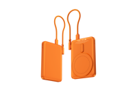 Power Bank Magnetik Ultra Tipis 5000mAh Dengan Kabel Lanyard Lepas Pasang Pengisian Cepat 1 USB-A 2 Type-C Baterai Eksternal MOQ Rendah
