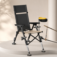 Chaise de pêche robuste en acier au carbone avec plateau magnétique pour appâts, supports modulaires pour cannes, siège pliable pour la pêche à la carpe