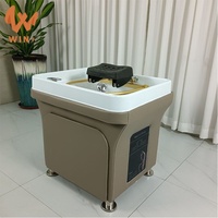 Fauteuil de Lavage Portable pour Salon de Coiffure Rétrolaveuse, Équipement de Spa Capillaire Japonais Raccordé avec Bac à Shampoing